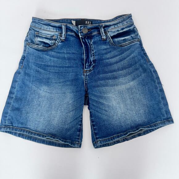 KUT FROM THE KLOTH CHLOE BOYFRIEND ROLLUP DENIM SHORTS SIZE S WOMENS - Picture 1 of 11